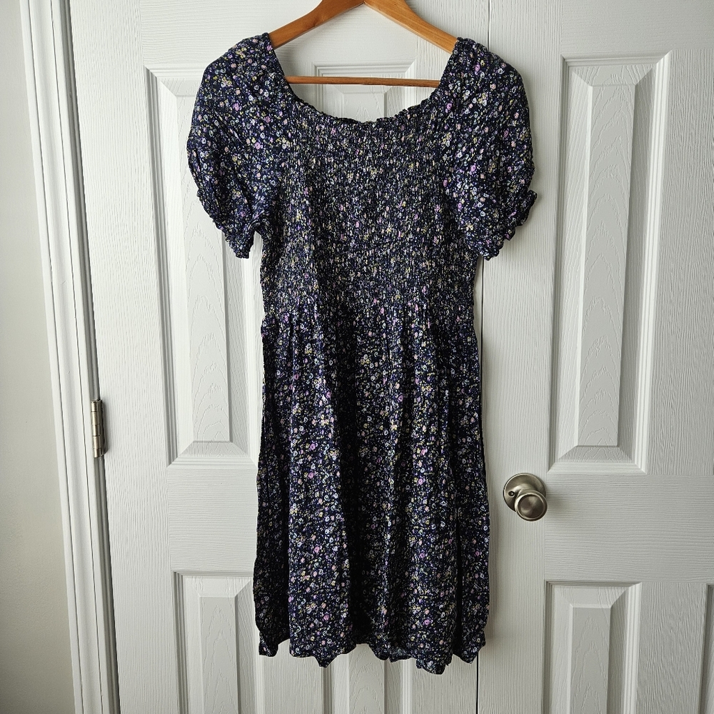 📌3for$10 Thereabouts Short Sleeve Navy Floral Dress Size XL